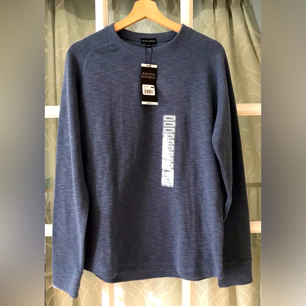 NWT! Banana Republic men’s size S long-sleeve thick long-sleeve cotton blend top